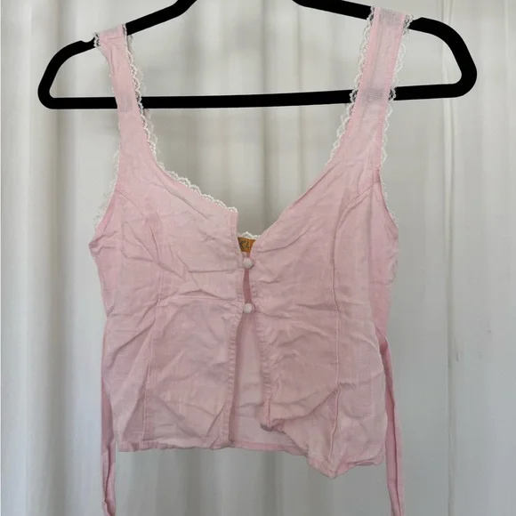 VRG GRL Love Language Button front top blush - Picture 4 of 7